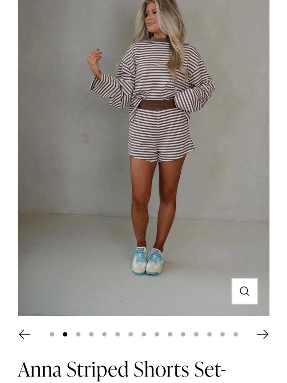 Anna Striped High-Waist Women’s Shorts in Brown & Cream